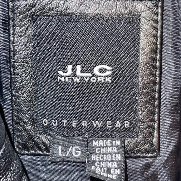 JLC New York Leather Jacket Women Large Black - Picture 2 of 7